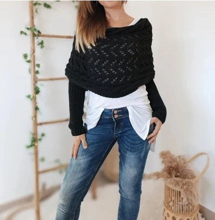 Knitted Cable Wrap, Shrugs For Women, Knitted Wrap