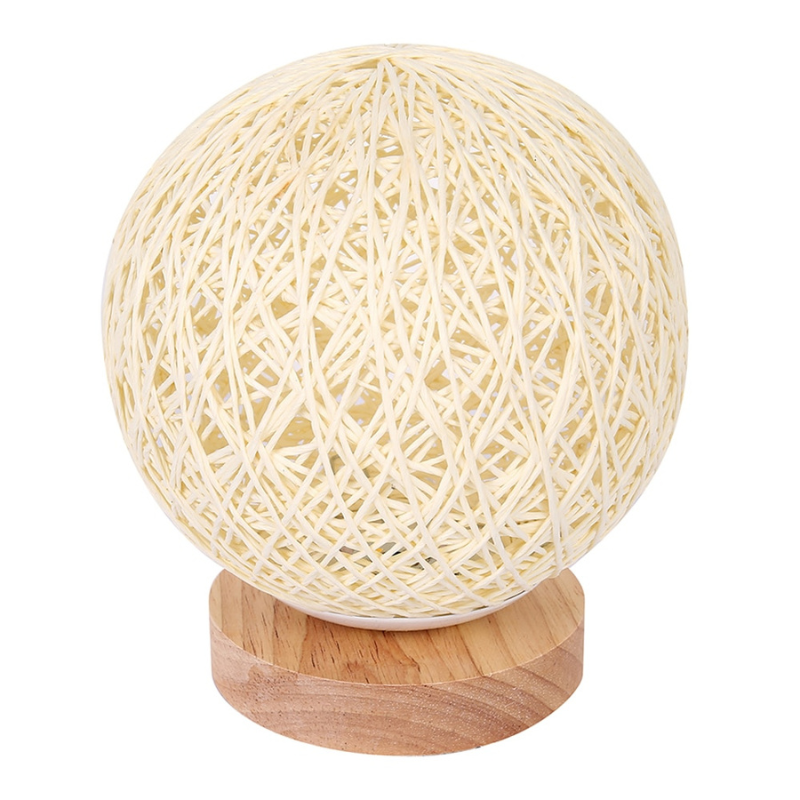 Round Rattan Desk Lamp