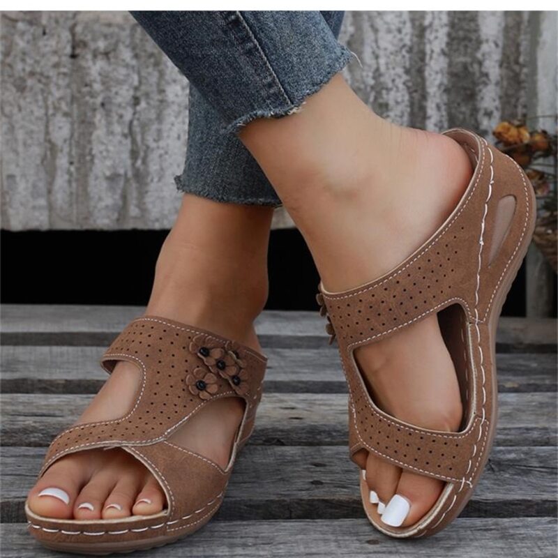 🌈 Premium Slip-On Orthopedic Diabetic Wedge Sandals For Women