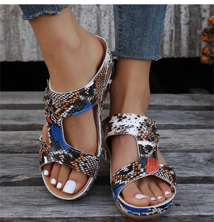 🌈 Premium Slip-On Orthopedic Diabetic Wedge Sandals For Women