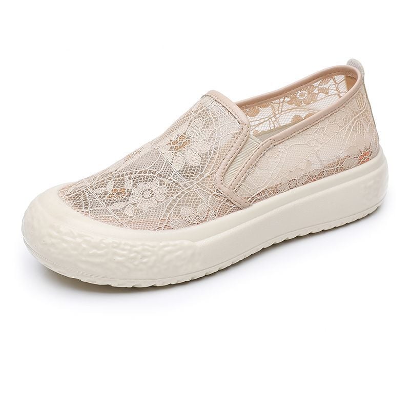 Women's New Style Hollow Mesh Breathable Platform Shoes Thick Sole Casual Shoes