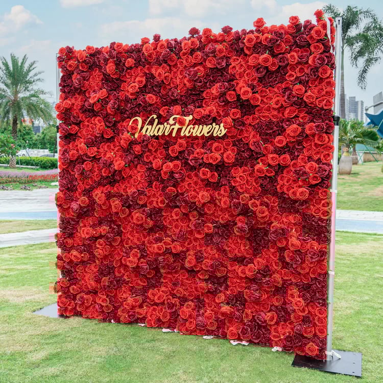 Handmade Roll-Up Fabric Flower Wall