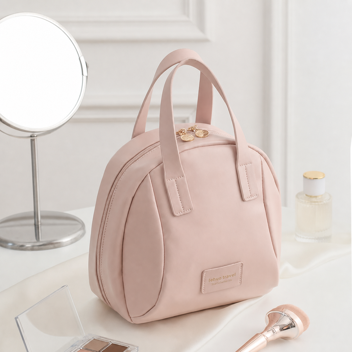 Multi-Layered Shell-Shaped Cosmetic Bag