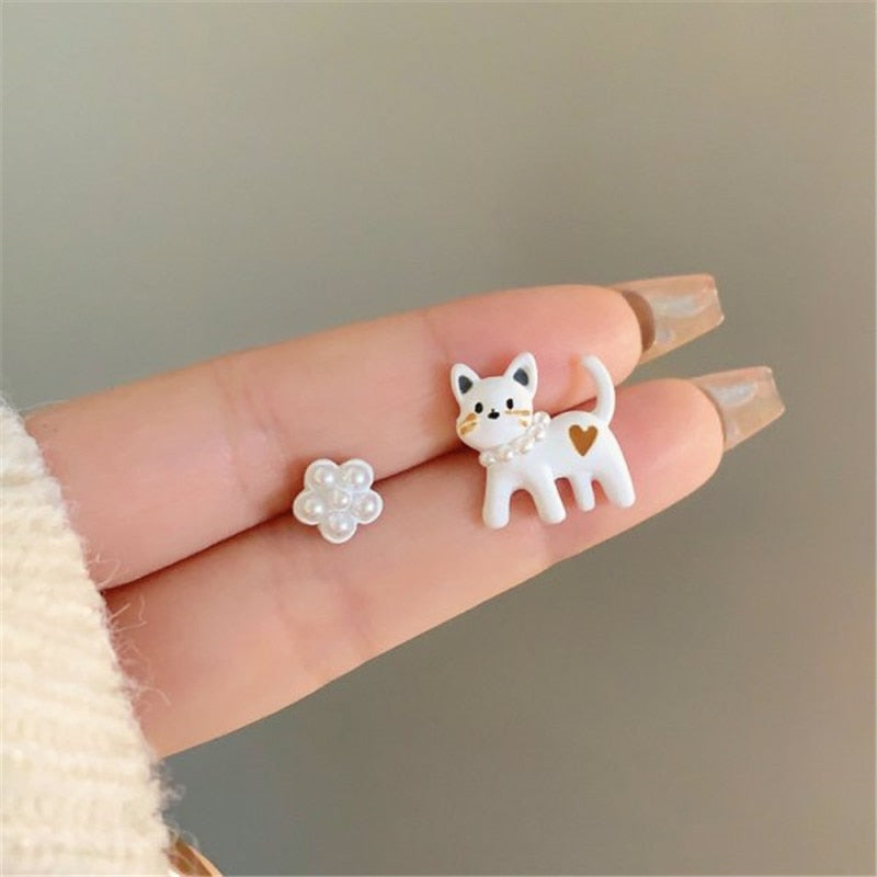 2024 New Funny Small Black Cat Earring for Women Girl Fashion Cute Animal Earrings Fashion Party Jewelry Gifts Wholesale