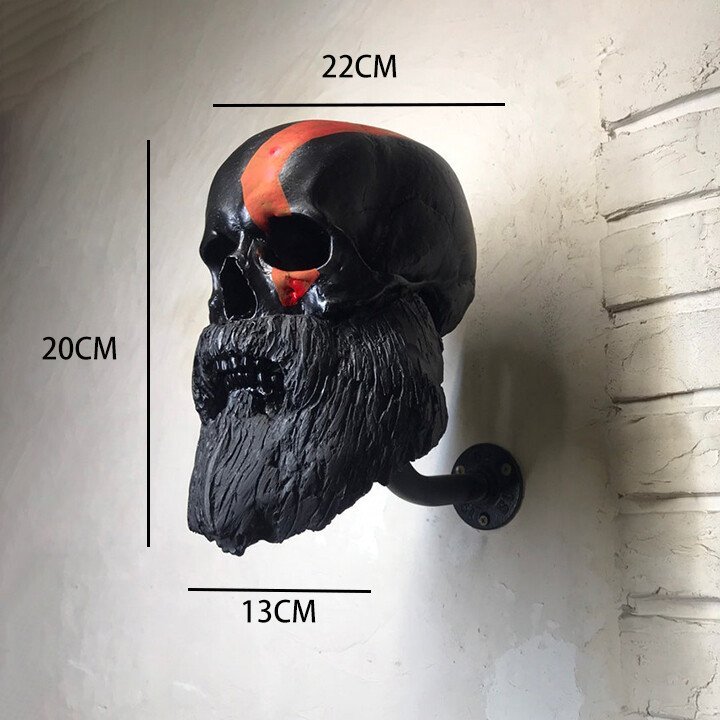 Motorcycle Helmet Skull With Beard-Helmet Rack