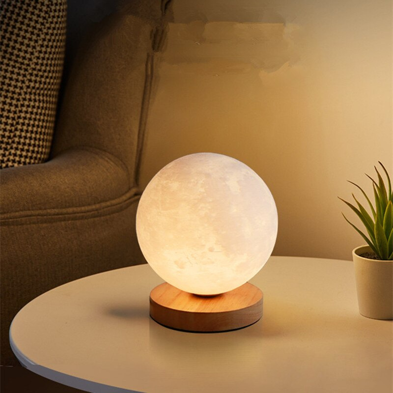 3D Rotating Moon Night Light