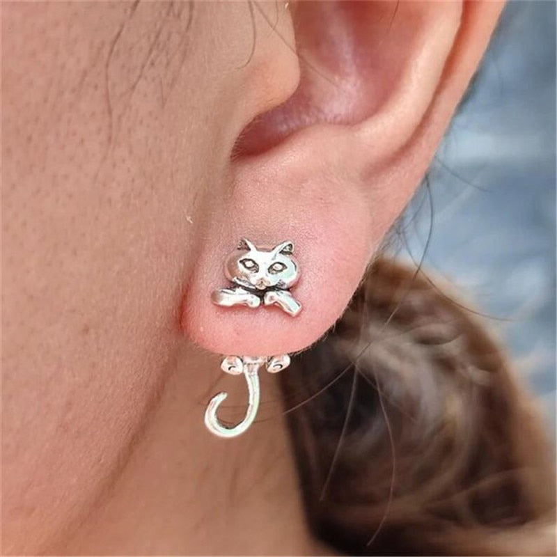 2024 New Funny Small Black Cat Earring for Women Girl Fashion Cute Animal Earrings Fashion Party Jewelry Gifts Wholesale