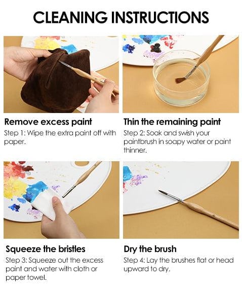 11 Pcs Miniature Detail Paint Brush Set With Natural Wood Handle