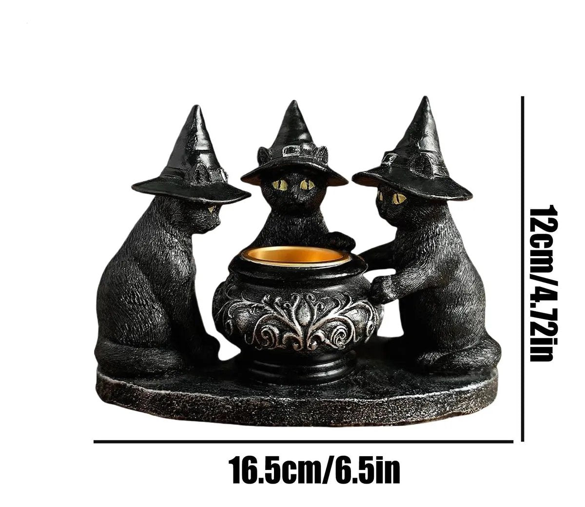 Ghost Wizard Magic Cat Candlestick