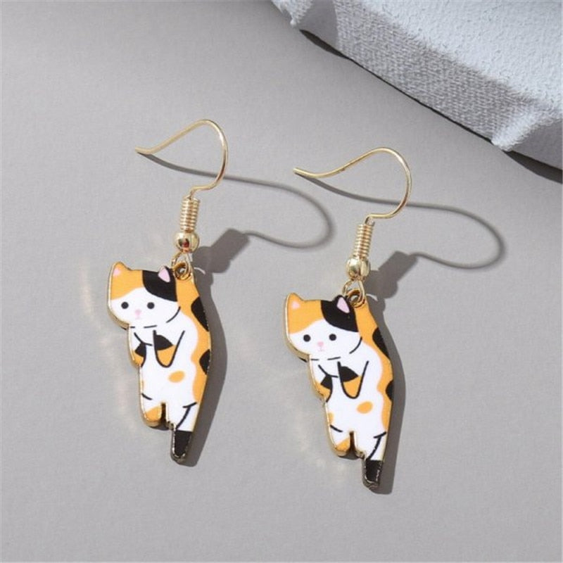 2024 New Funny Small Black Cat Earring for Women Girl Fashion Cute Animal Earrings Fashion Party Jewelry Gifts Wholesale