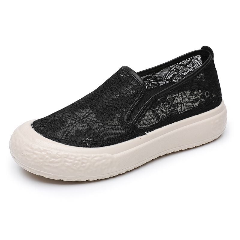 Women's New Style Hollow Mesh Breathable Platform Shoes Thick Sole Casual Shoes