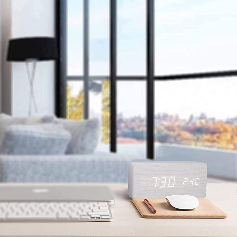 Timeless LED Wood Alarm Clock
