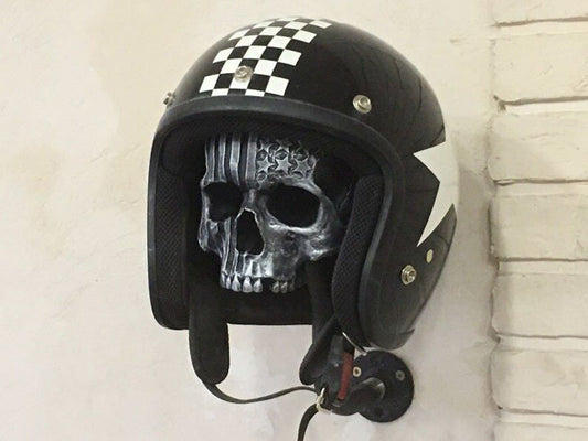 💀Motorcycle Helmet Skull With Beard-Helmet Rack