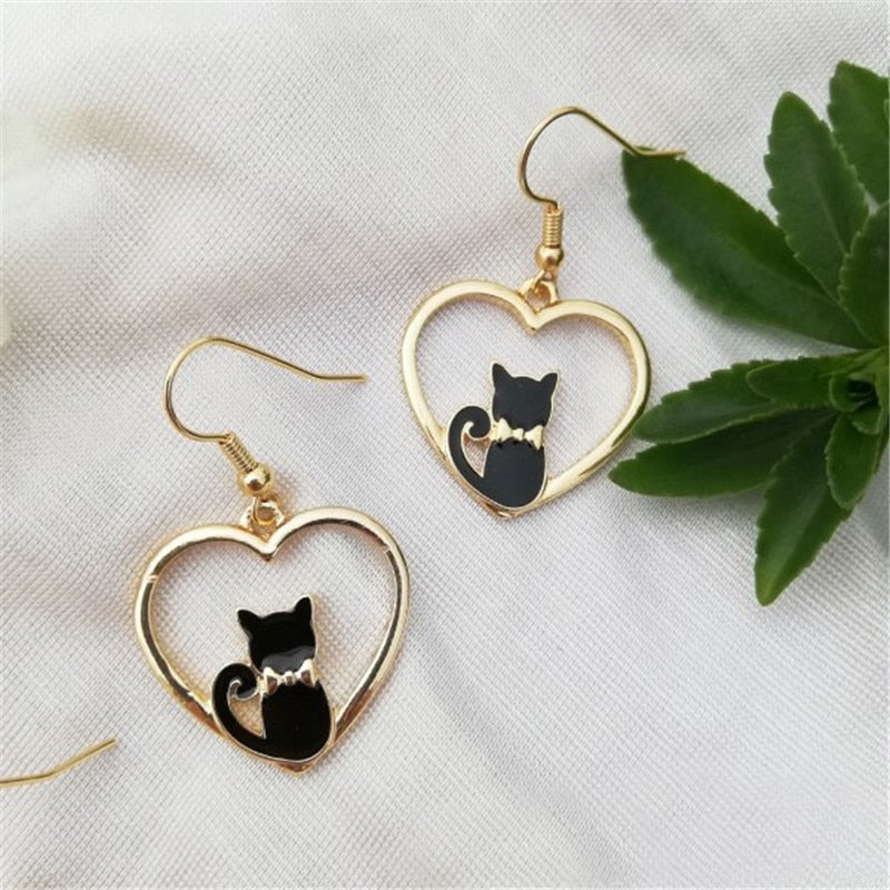 2024 New Funny Small Black Cat Earring for Women Girl Fashion Cute Animal Earrings Fashion Party Jewelry Gifts Wholesale