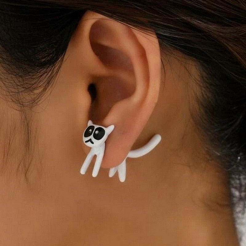 2024 New Funny Small Black Cat Earring for Women Girl Fashion Cute Animal Earrings Fashion Party Jewelry Gifts Wholesale