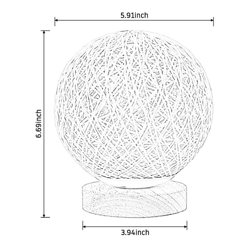 Round Rattan Desk Lamp