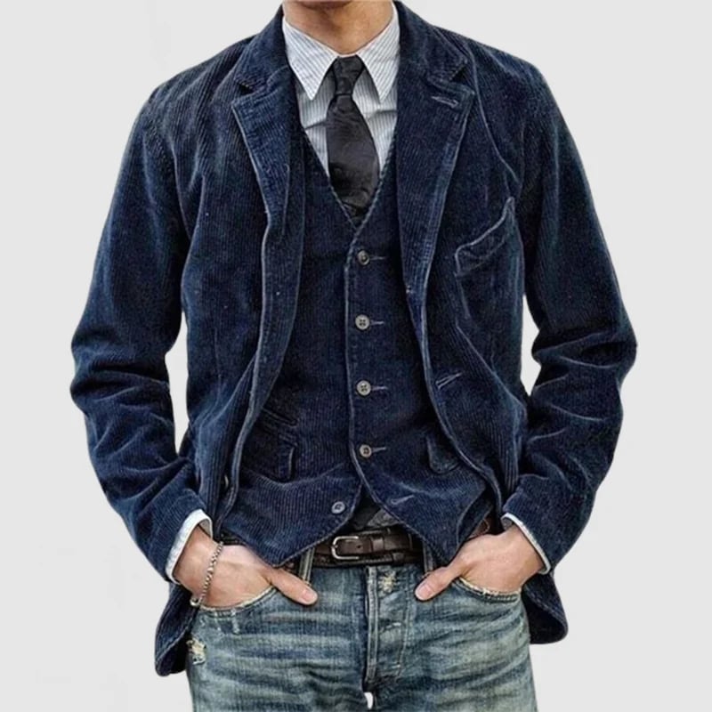 Men's Vintage Corduroy Lapel Jacket【Free shipping】