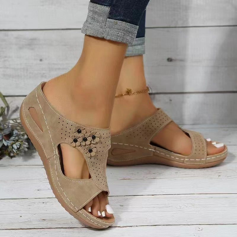 🌈 Premium Slip-On Orthopedic Diabetic Wedge Sandals For Women