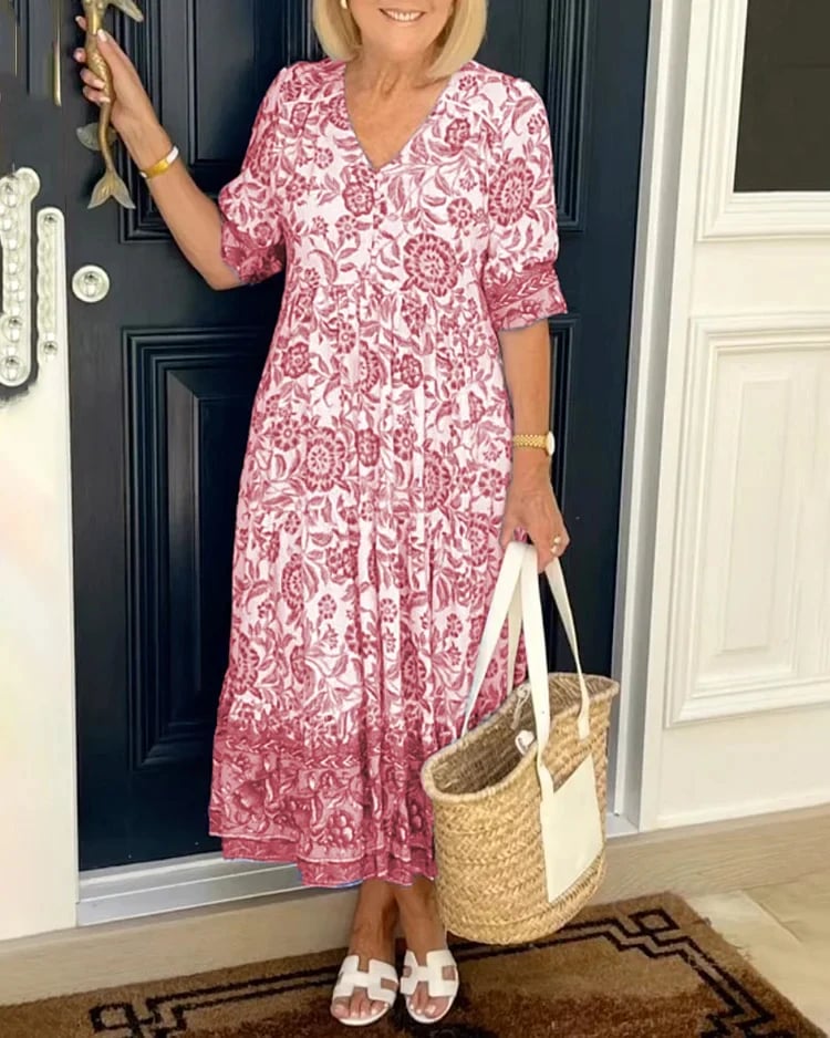 V-neck Bohemian Dress