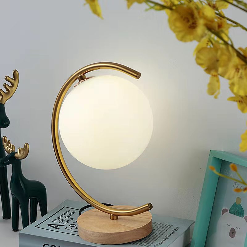 Semicircular Glass Table Lamp