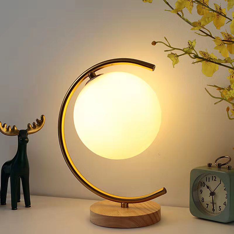 Semicircular Glass Table Lamp