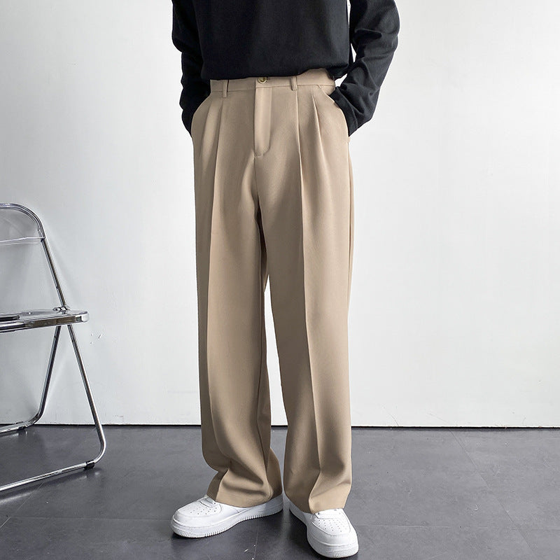 SPRING SUMMER ICE SILK STRAIGHT LEG PANTS