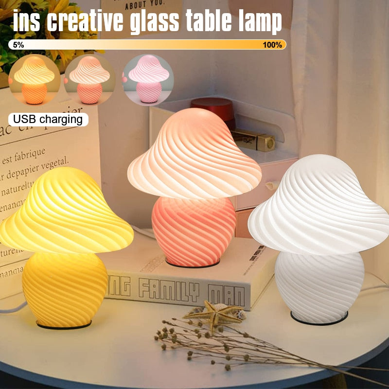 Ordinary Glass Mushroom Lamp