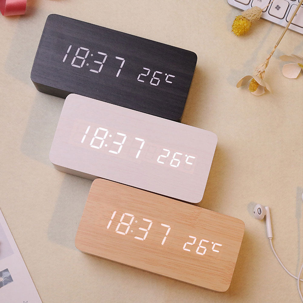 Timeless LED Wood Alarm Clock