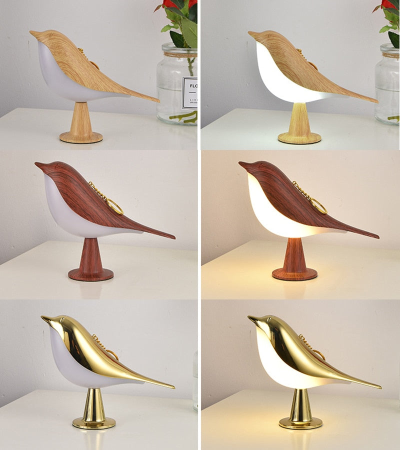 3 Colors Warm Wooden Magpie Bird Light