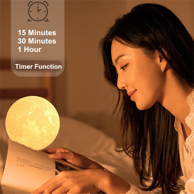 3D Rotating Moon Night Light