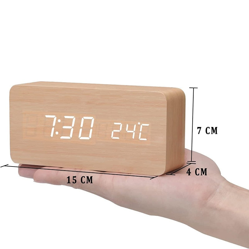 Timeless LED Wood Alarm Clock