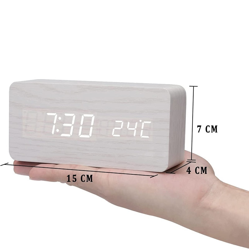 Timeless LED Wood Alarm Clock