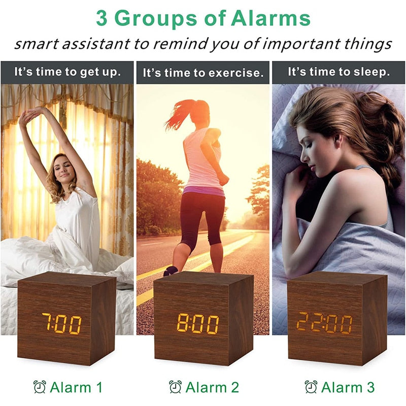 Timeless LED Wood Alarm Clock