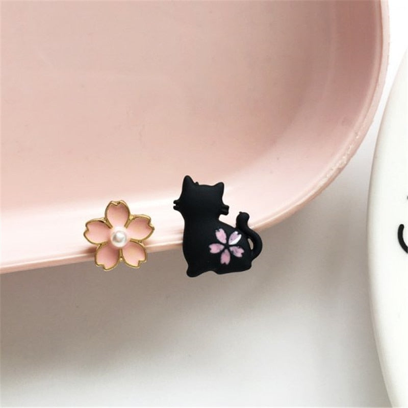 2024 New Funny Small Black Cat Earring for Women Girl Fashion Cute Animal Earrings Fashion Party Jewelry Gifts Wholesale