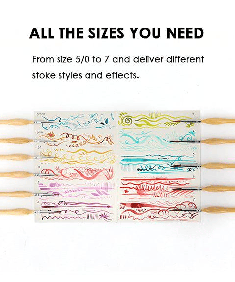 11 Pcs Miniature Detail Paint Brush Set With Natural Wood Handle