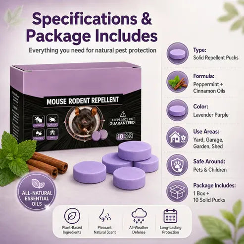 🐀Natural Scented Rodent Repellent Tablets