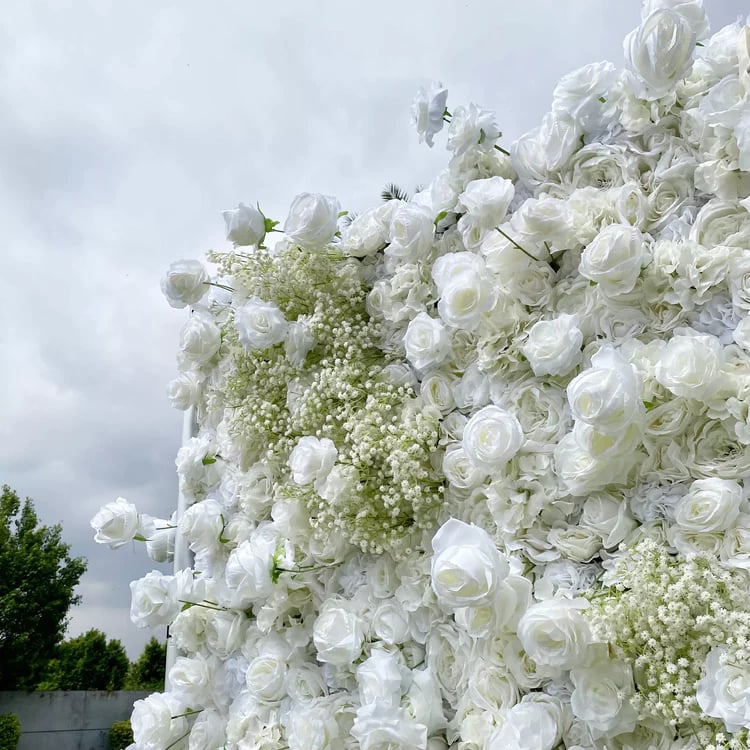 Handmade Roll-Up Fabric Flower Wall