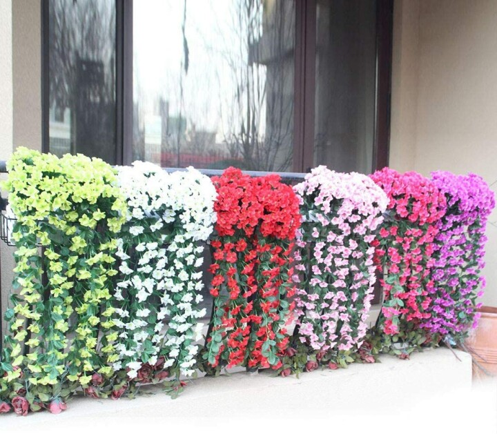 Vivid Artificial Hanging Orchid Bunch