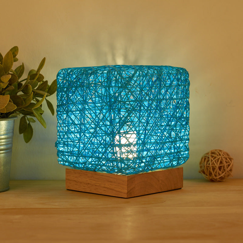 LED Rattan Desk Lamp