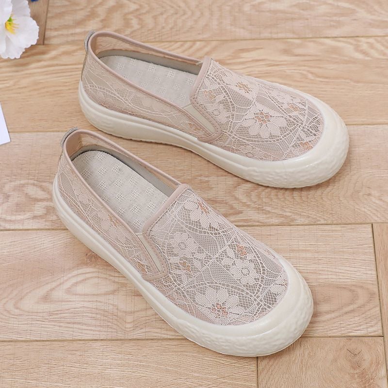 Women's New Style Hollow Mesh Breathable Platform Shoes Thick Sole Casual Shoes