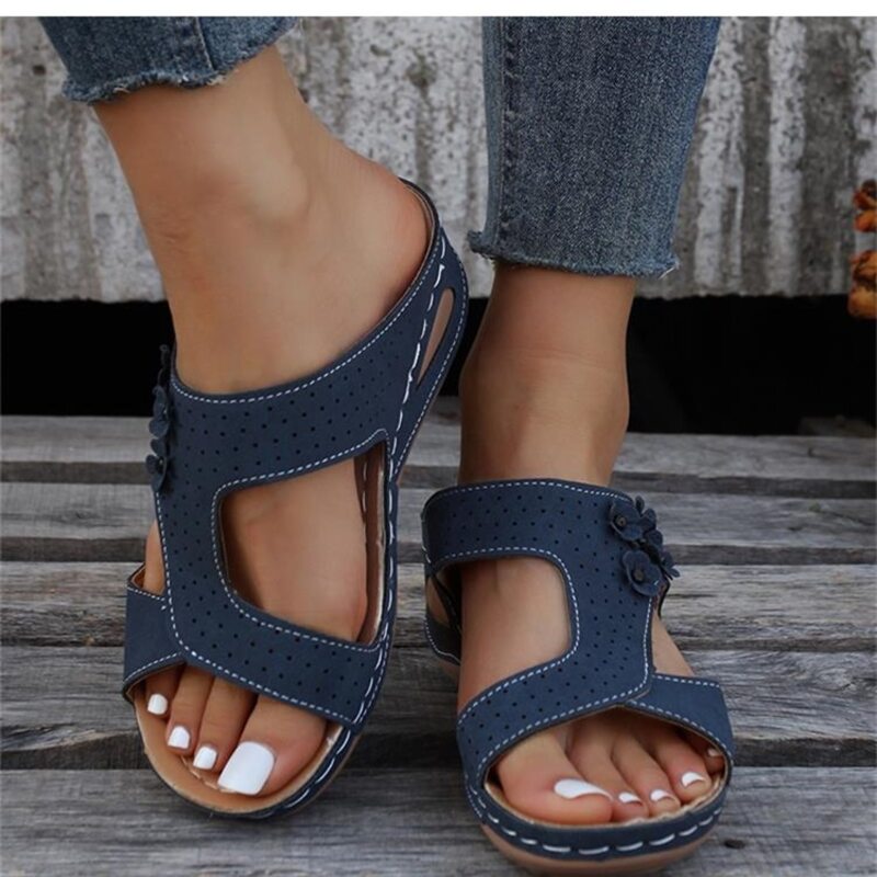 🌈 Premium Slip-On Orthopedic Diabetic Wedge Sandals For Women