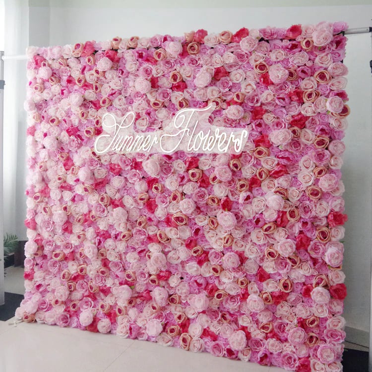 Handmade Roll-Up Fabric Flower Wall