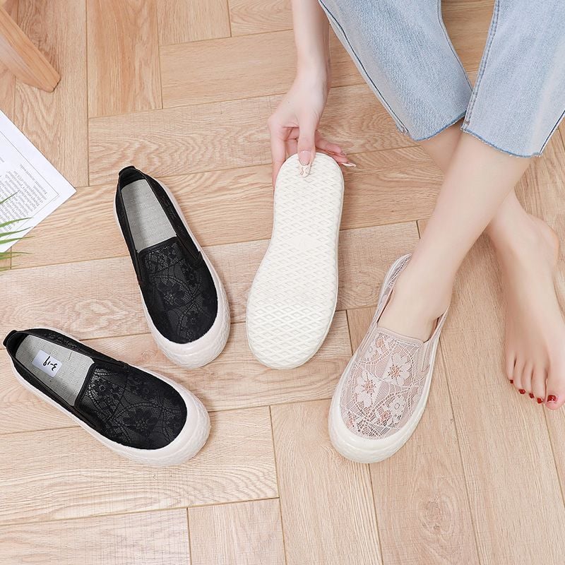 Women's New Style Hollow Mesh Breathable Platform Shoes Thick Sole Casual Shoes