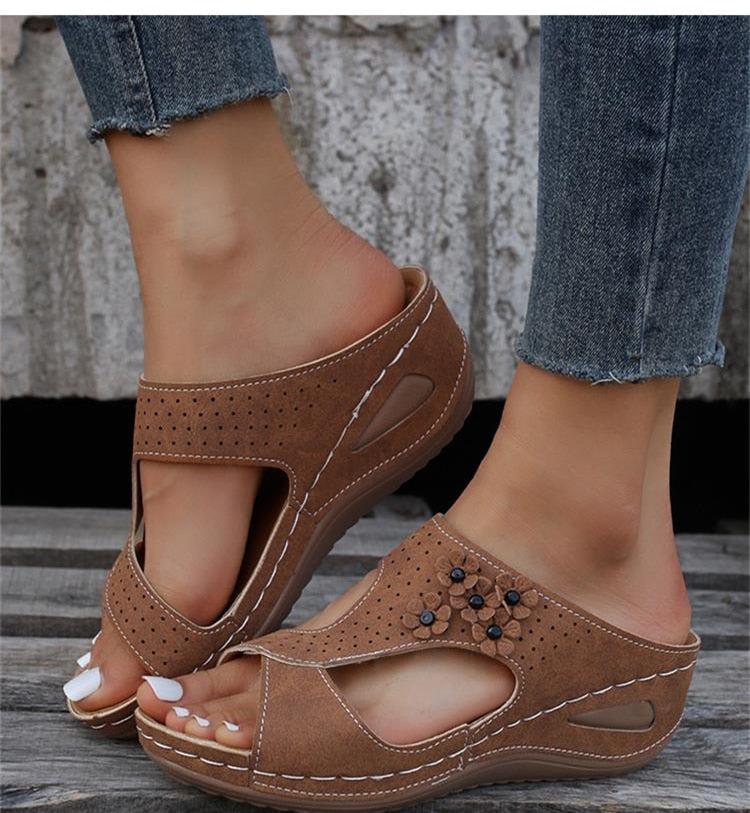 🌈 Premium Slip-On Orthopedic Diabetic Wedge Sandals For Women