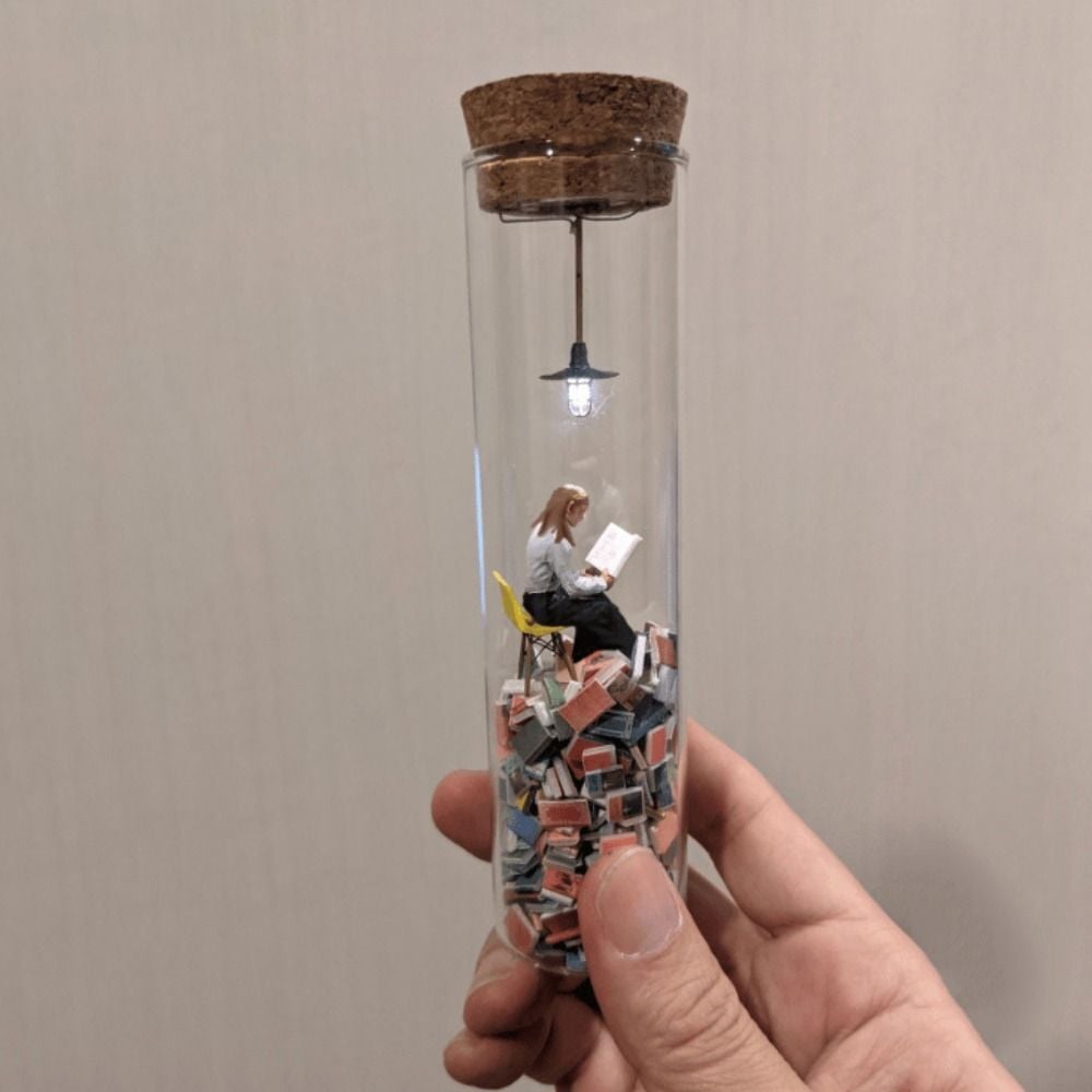Test Tube Perspective Drawing - Bookshelf Art Decoration