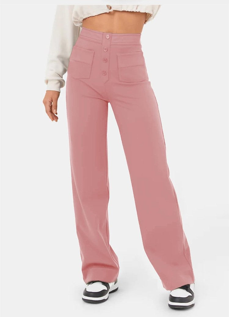 Multi-Pocket High Elastic Pants