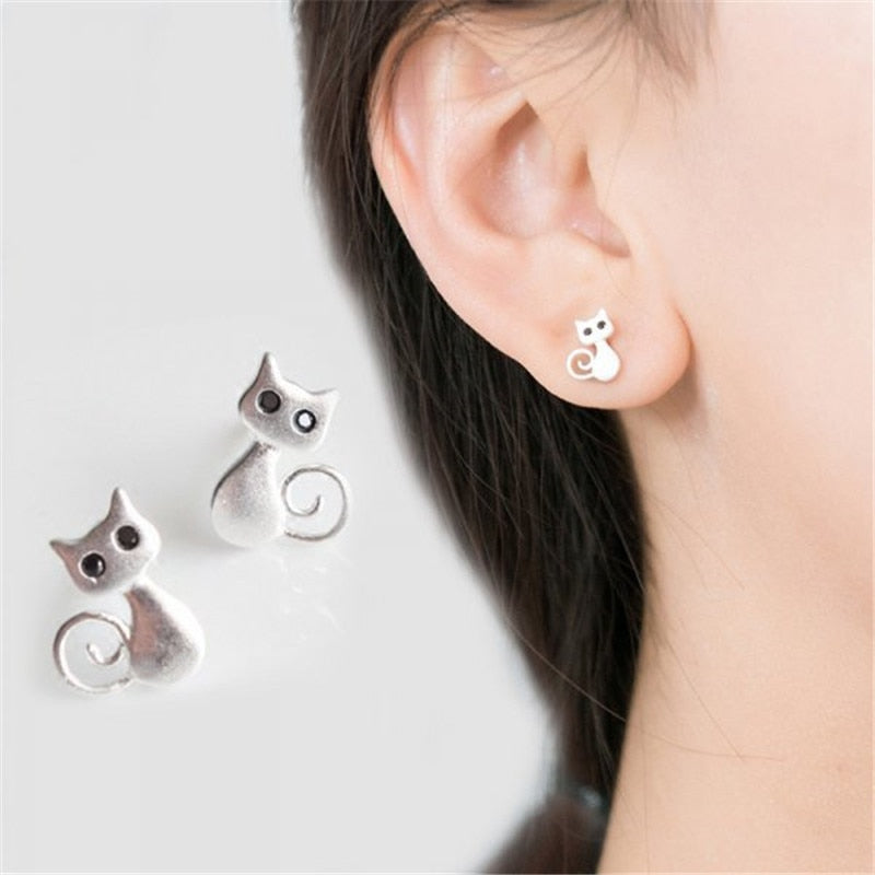 2024 New Funny Small Black Cat Earring for Women Girl Fashion Cute Animal Earrings Fashion Party Jewelry Gifts Wholesale