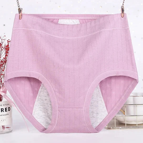 💥Buy 1 Get 2 Free - High-Waisted Large-Size Pure Cotton Antibacterial And Leak-Proof Physiological Underwear