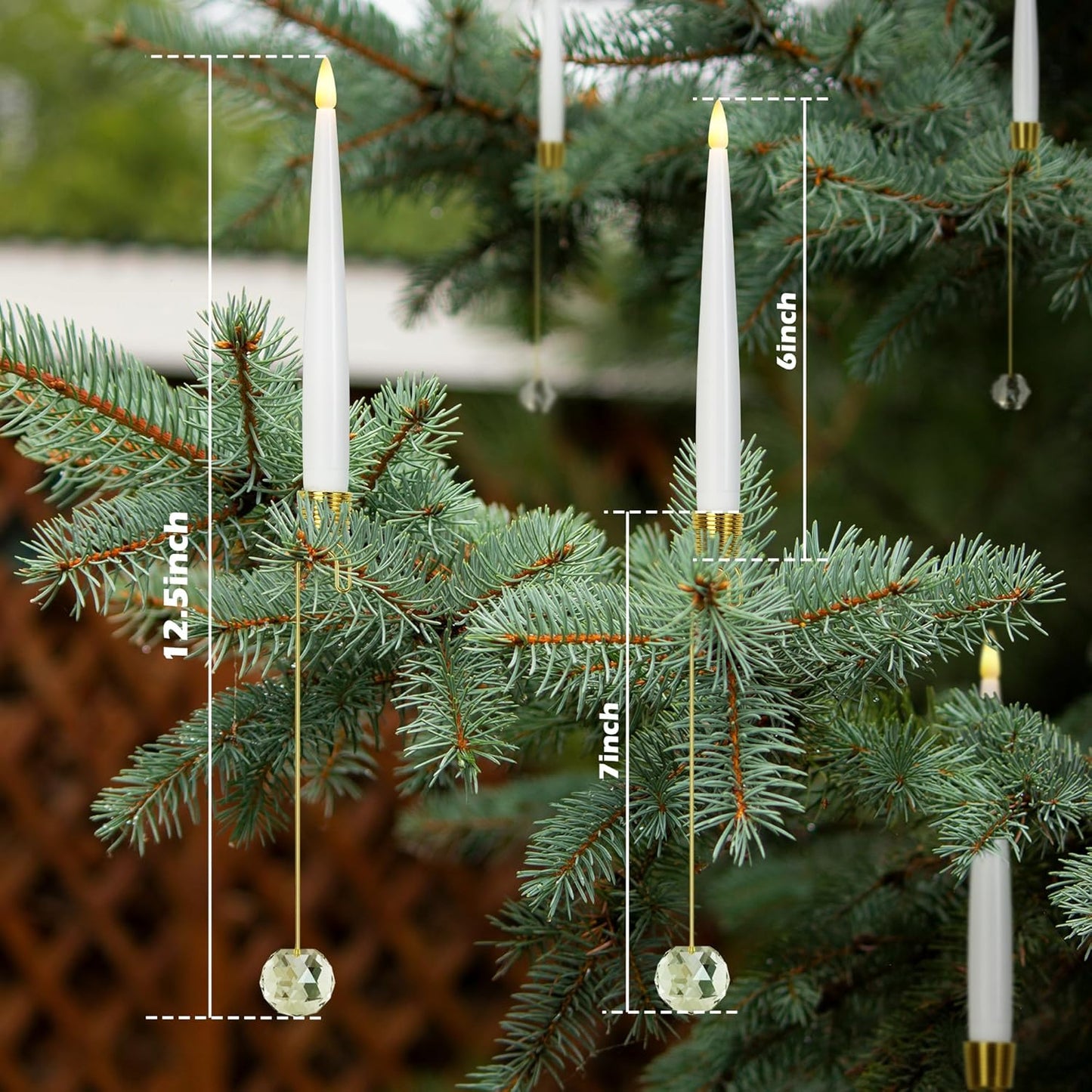 Christmas Tree Led Candles With Clear Crystal Ball Hook Limited Stock
