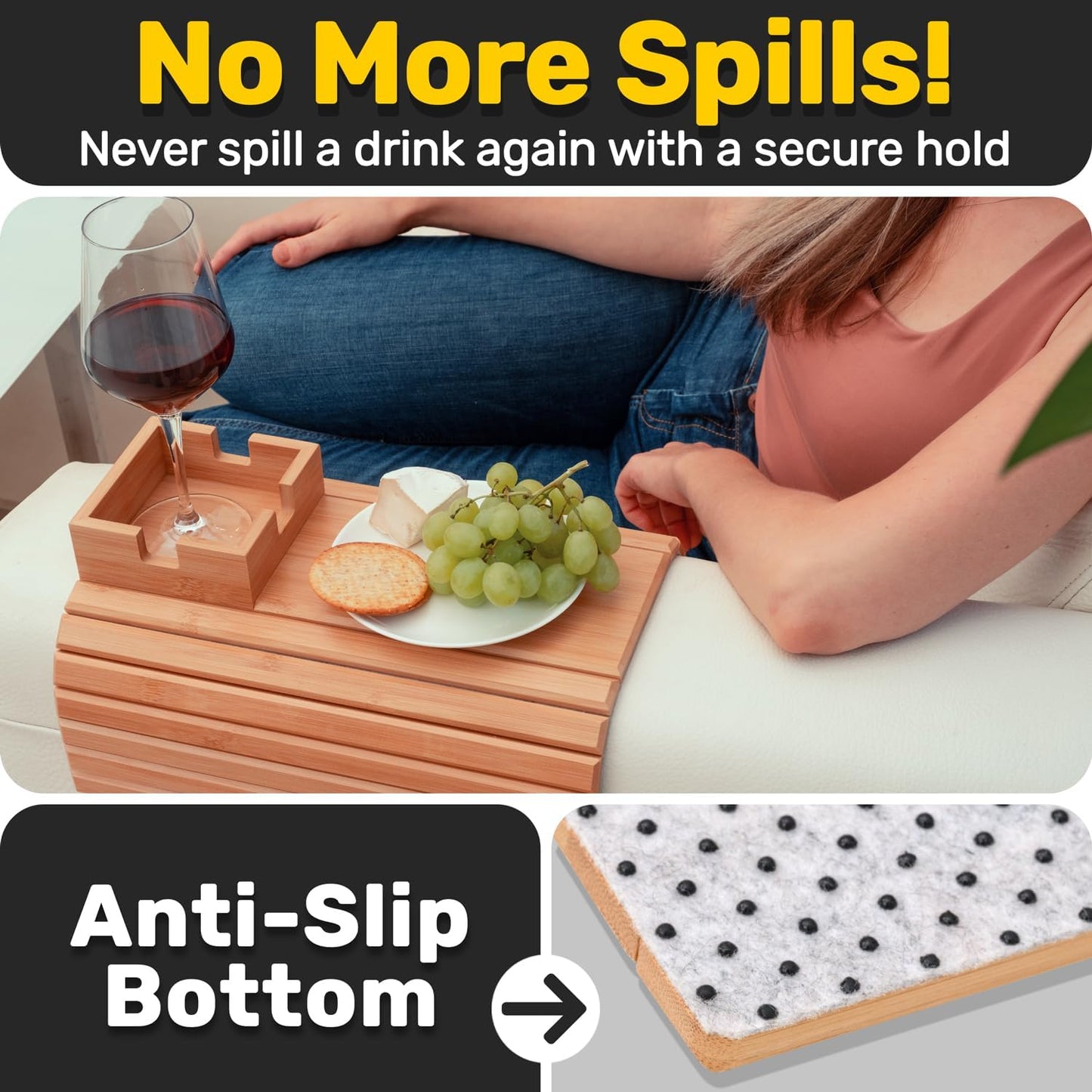 Bamboo Couch Cup Holder